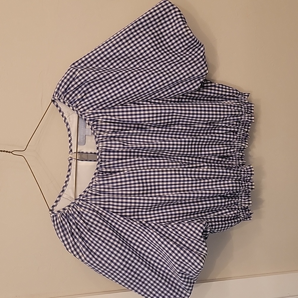 *** SOLD *** Blue and White Checked Crop Top